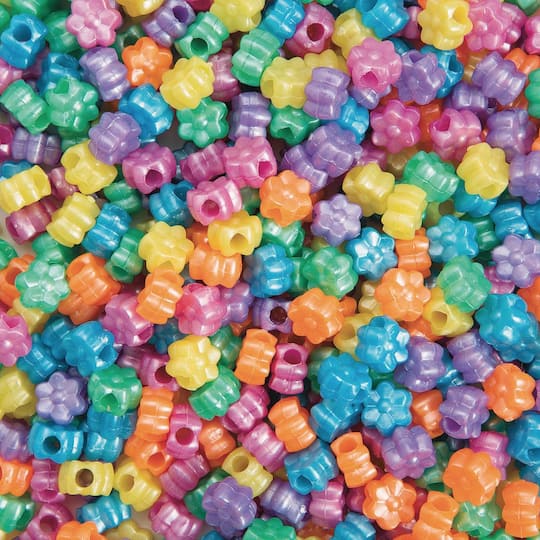 Color Splash!&#xAE; Plastic Flower Pony Beads, 9mm